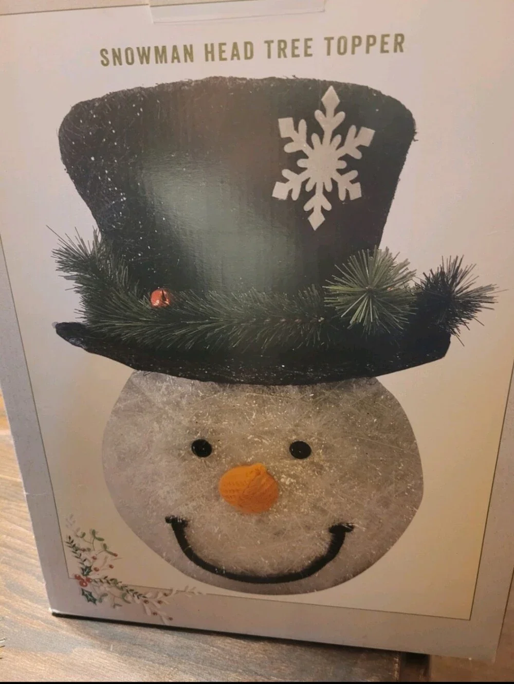 VTG Cracker Barrel Snowman Head Christmas Tree Topper Winter Holiday Cottage